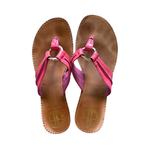 Lillly Pulitzer McKim Sandal in Pink Prosecco Flat Flip Flop Style Size 6.5 - Picture 1 of 5